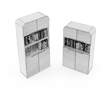 کمد-بایگانی-نیم-درب-چوبی-با-چهار-درب-و-یک-طبقه-درب-دار-برلیانت-تیپ-6284-41 -  - https://mohitara.com